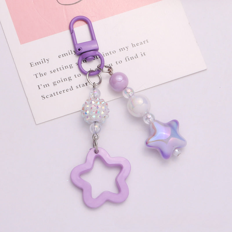 Wholesale Gradient Pentagram Hollow Out Stars Acrylic keychain